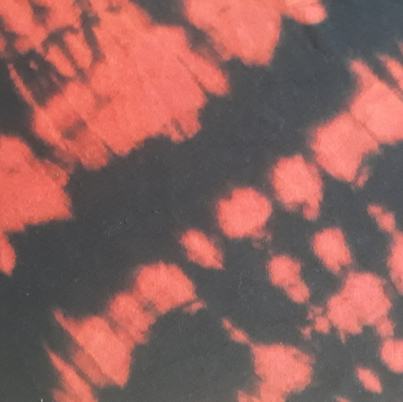 Custom Bleach Tie Dye Stretchy Tee - Size Large Red/Blue Slim Fit Tee Shirt - Picture 5 of 7